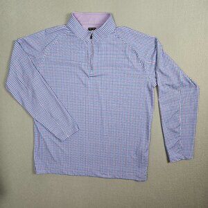Deolax Checked Quarter Zip Pullover | Size: XL | Men's Long Sleeve Golf Shirt